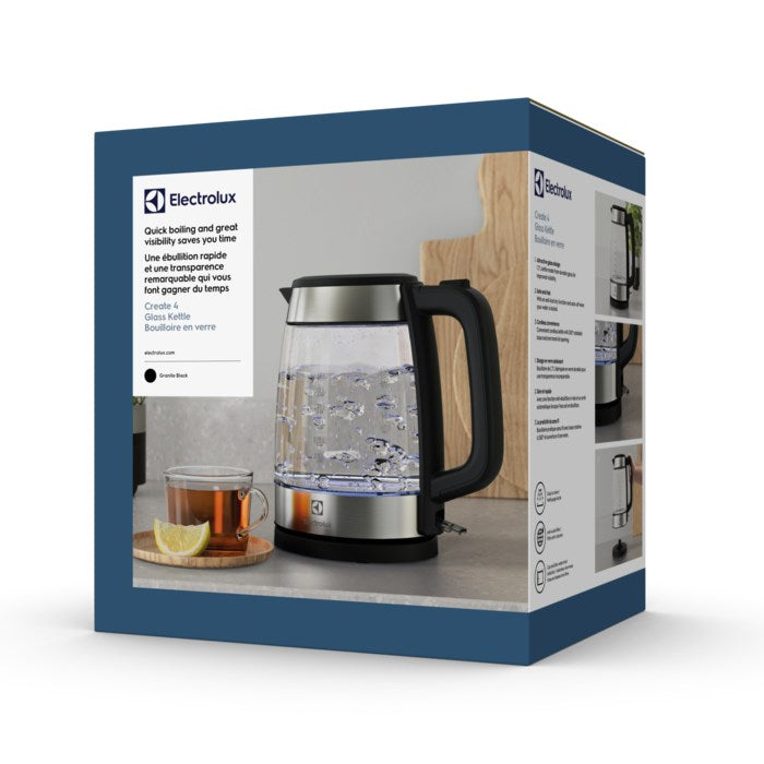 Електрическа кана Electrolux E4GK1-4GB 1.7 L 2200 W Черна, Неръждаема стомана, Прозрачна