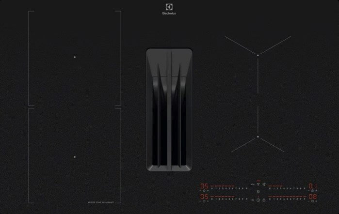 Индукционен котлон с вграден абсорбатор ELECTROLUX ECC83443CZ SaphirMatt черен мат 80 см