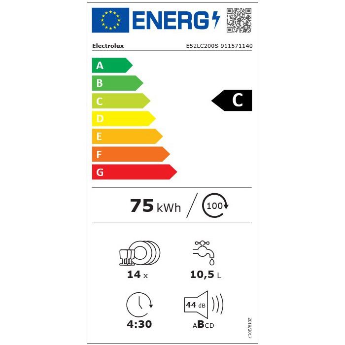 Съдомиялна за вграждане ELECTROLUX E52LC200S