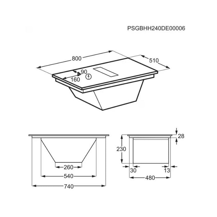 Вграден керамичен плот Electrolux ECC83410CK , A+ , Индукционен