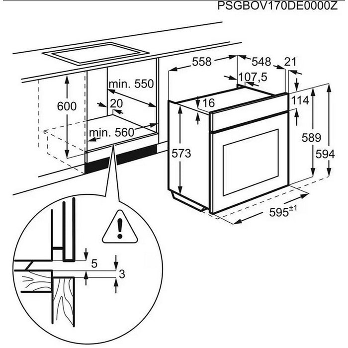 Фурна за вграждане Electrolux EOD6P77WX , Push бутони , 72 , А+ , Пиролиза