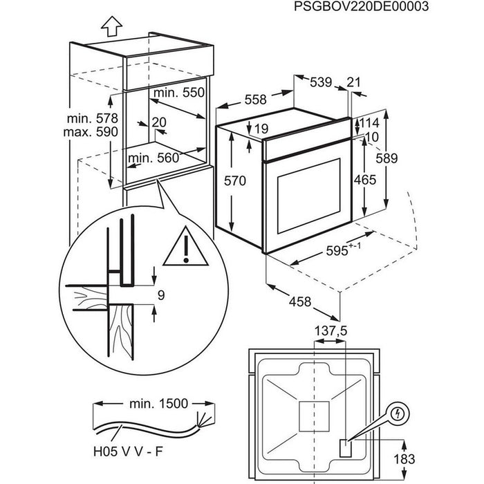 Фурна за вграждане Electrolux EOF4P56X , Push бутони , 72 , А+ , Пиролиза