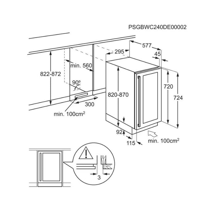Вграден охладител Electrolux EWS4020B5B , 58 l, G , Да , Черен