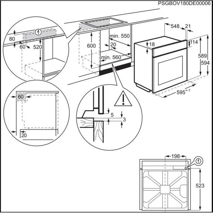 Фурна за вграждане Electrolux KOD3H70X(ST)*** , Push бутони , 72 L , А , Водно почистване