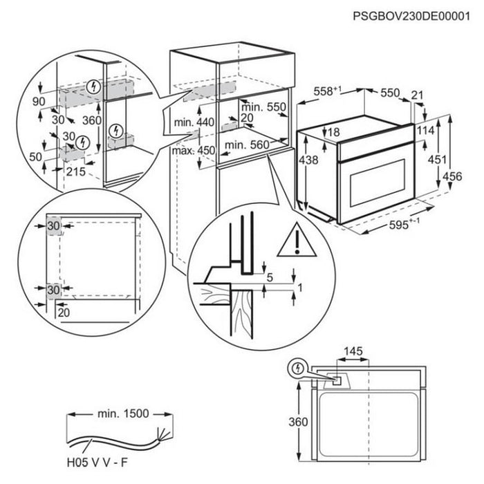 Комбинирана фурна за вграждане с микровълнова функция ELECTROLUX LVL8E09Z, 44 л, Combiquick®