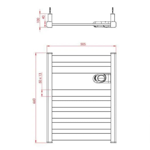Eлектрическа лира за баня TEDAN Zinnia Anthracite 500 W