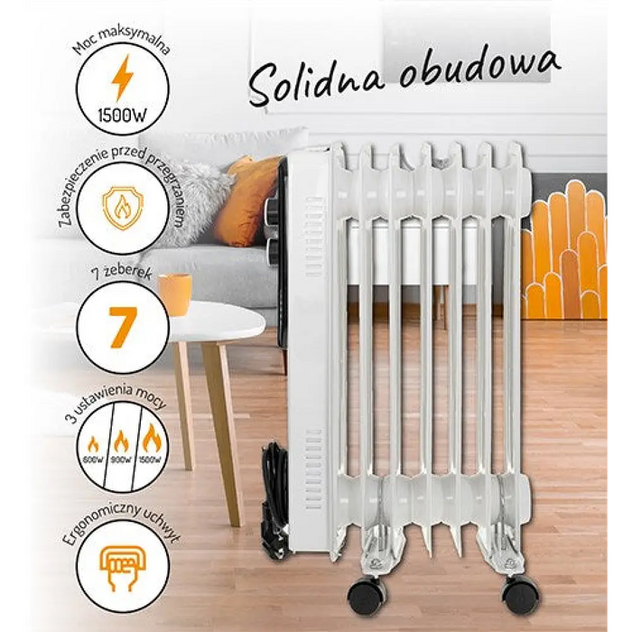 Електрически нагревател Adler AD 7815 Indoor White 1500 W