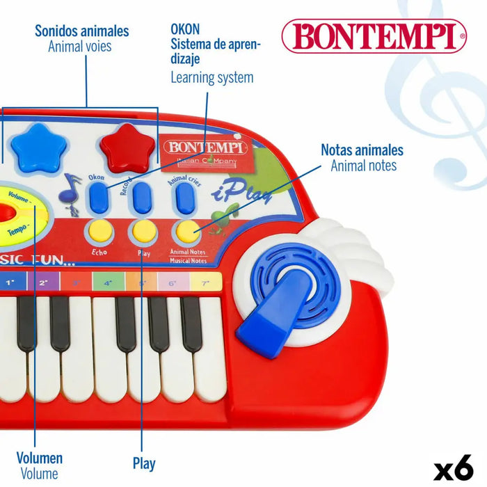 Електронно Пиано Bontempi 38 x 18 x 17 cm (6 броя)