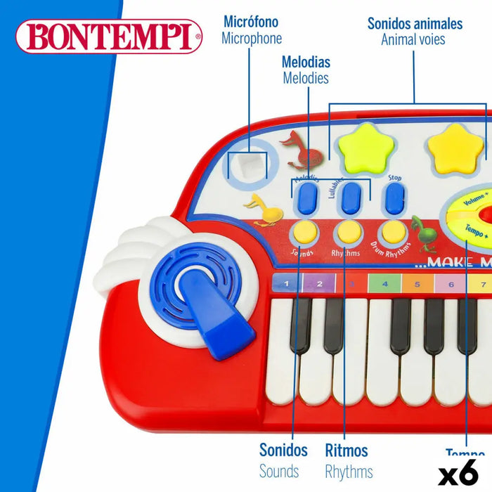 Електронно Пиано Bontempi 38 x 18 x 17 cm (6 броя)