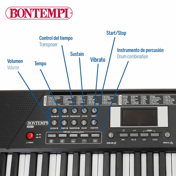 Електронно Пиано Bontempi 75 x 20 x 22 cm (2 броя)