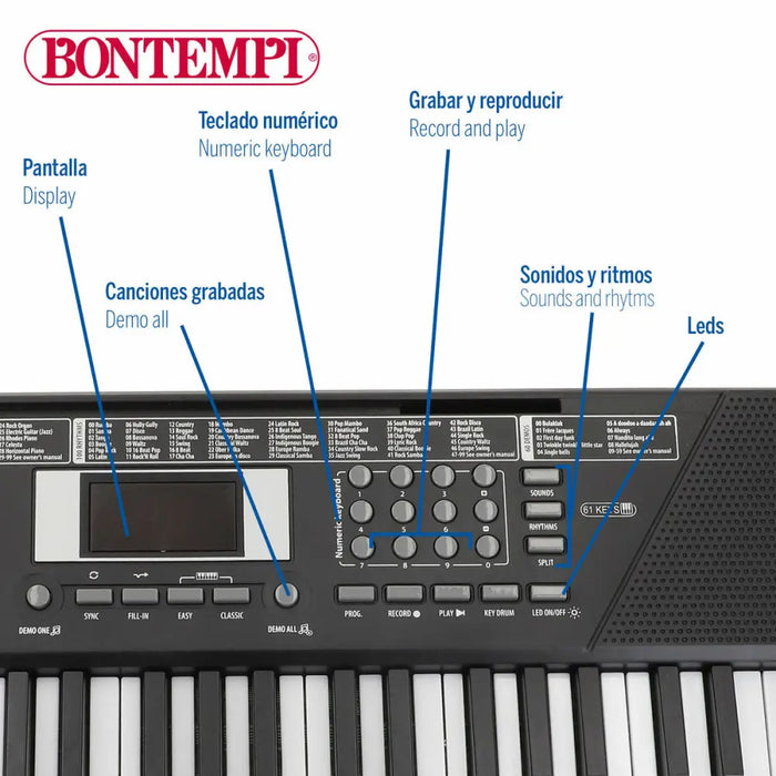 Електронно Пиано Bontempi 75 x 20 x 22 cm (2 броя)