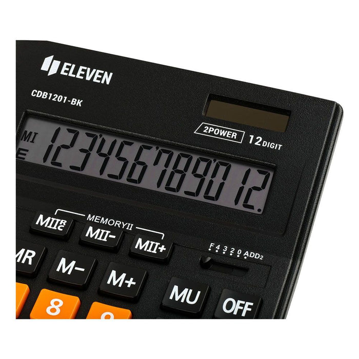 Калкулатор Eleven - CDB1201BK-OR, черен/оранжев