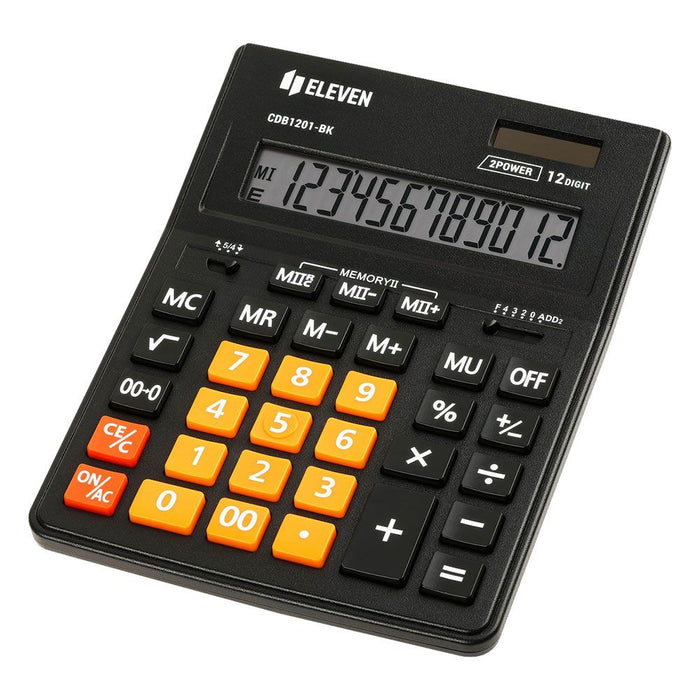 Калкулатор Eleven - CDB1201BK-OR, черен/оранжев