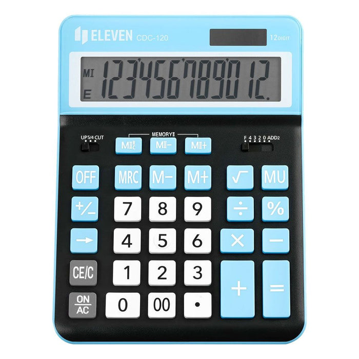 Калкулатор Eleven - CDC120BK-CY, черен/светлосин