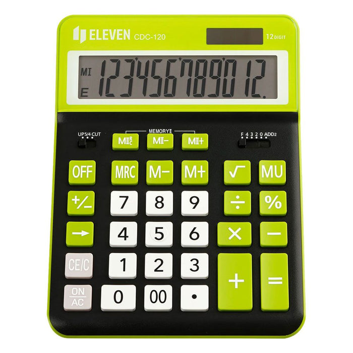 Калкулатор Eleven - CDC120BK-GN, черен/зелен