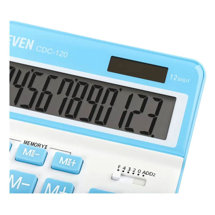 Калкулатор Eleven - CDC120WH-CY, бял/светлосин