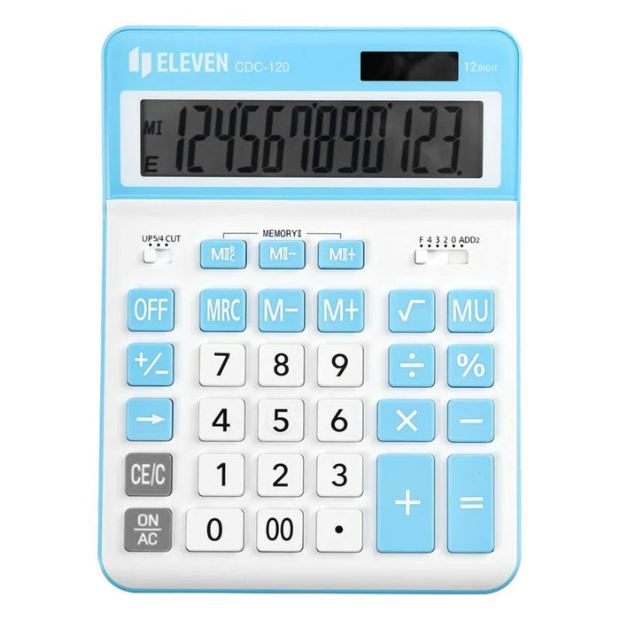 Калкулатор Eleven - CDC120WH-CY, бял/светлосин