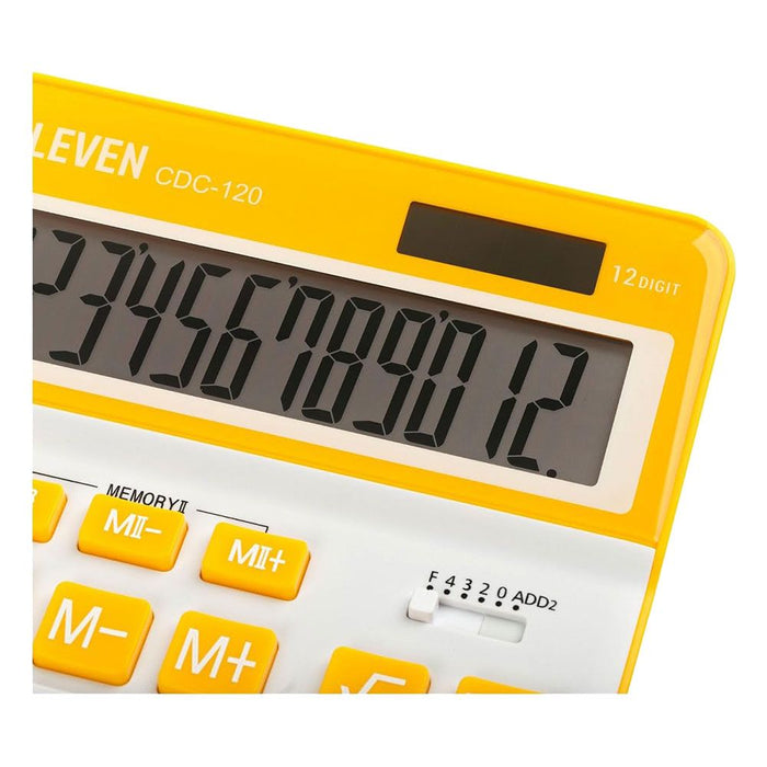 Калкулатор Eleven - CDC120WH-OR, бял/жълт