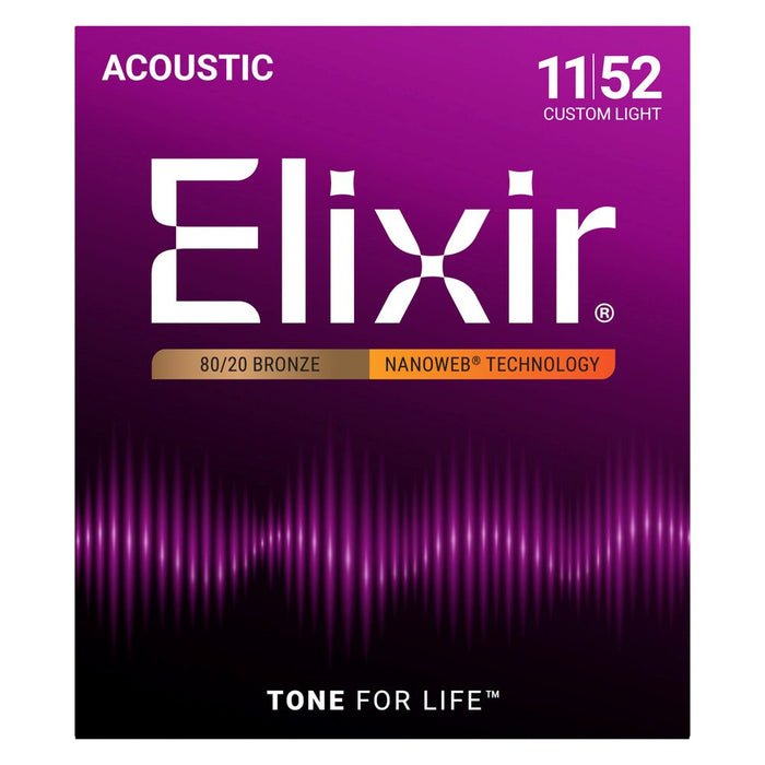 Elixir Strings 11027 Custom Light NW - струни за акустична китара (11-52)