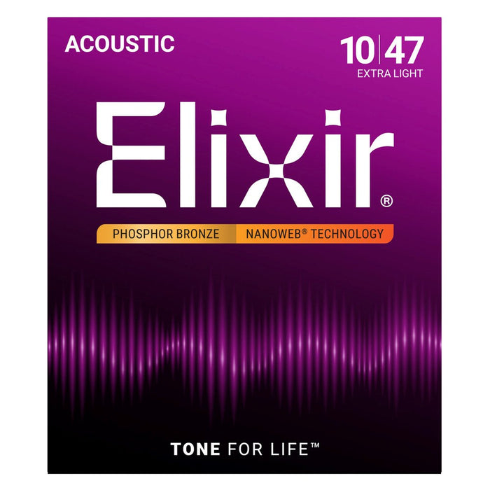 Elixir 16002 Phosphor Bronze Extra Light NW - струни за акустична китара (10–47)