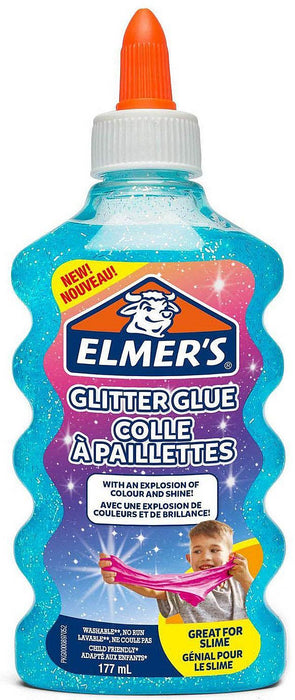 Блестящо лепило Elmer's Glitter Glue - 177 ml, синьо