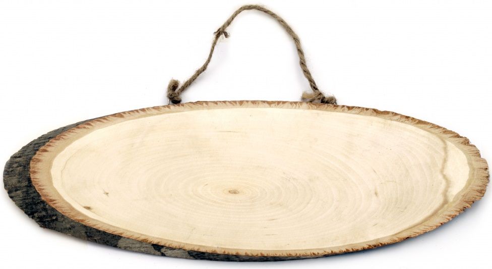 Дървен елемент Ем Арт - Елипса с въже, 33-36 x 10-14.5 cm