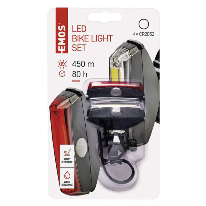 КОМПЛЕКТ COB LED СВЕТЛИНИ ЗА ВЕЛОСИПЕД IP43 EMOS