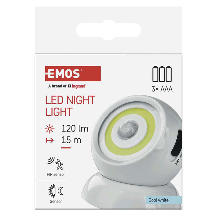 LED NIGHTLIGHT WITH PIR AND 120LM БЯЛА EMOS