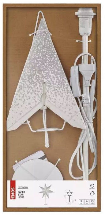 Хартиена звезда Emos - 45 cm, 25W, E14, бяла