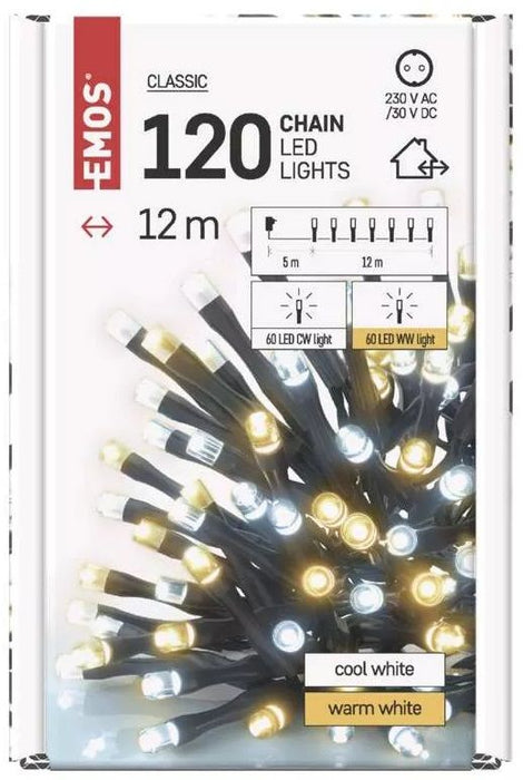 LED лампички Emos - CLS Timer, 120 броя, 3.6W, 12 m