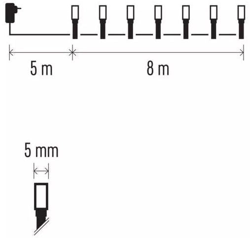 LED лампички Emos - CLS Timer, 80 броя, 3.6W, 8 m