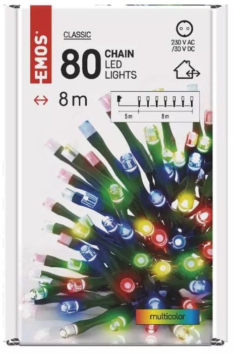 LED лампички Emos - CLS Timer, 80 броя, 3.6W, 8 m