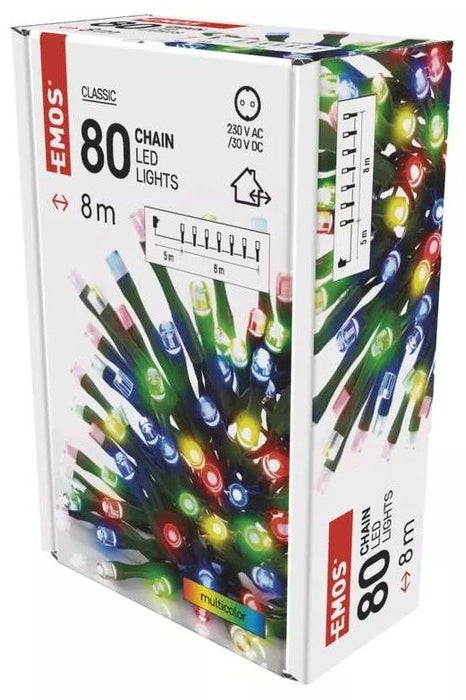 LED лампички Emos - CLS Timer, 80 броя, 3.6W, 8 m