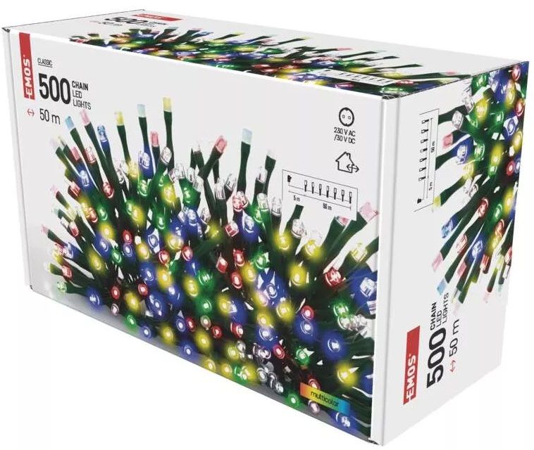 LED лампички Emos - Clas Timer, 500 броя, 9W, 50 m