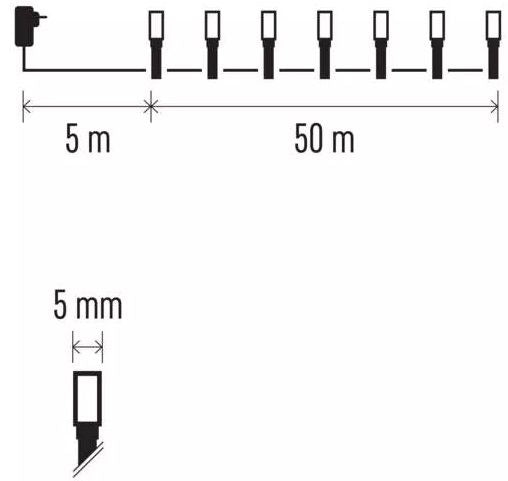 LED лампички Emos - Clas Timer, 500 броя, 9W, 50 m