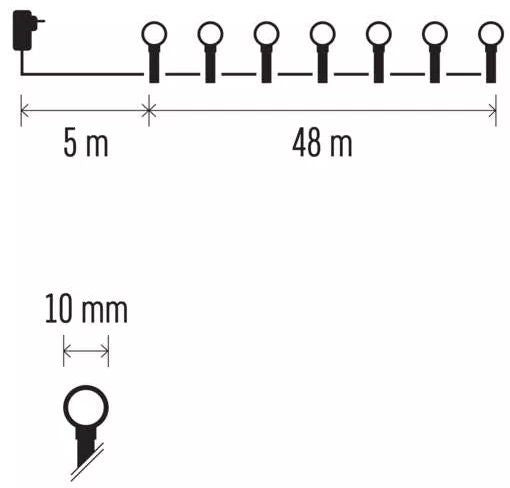 LED лампички Emos - Cherry Timer, 480 броя, 9W, 48 m