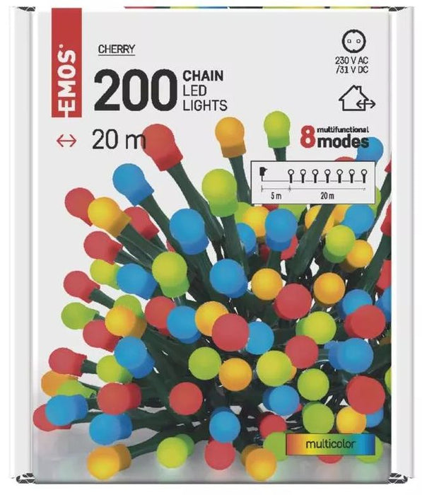 LED лампички Emos - Cherry MF, 200 броя, 6W, 20 m