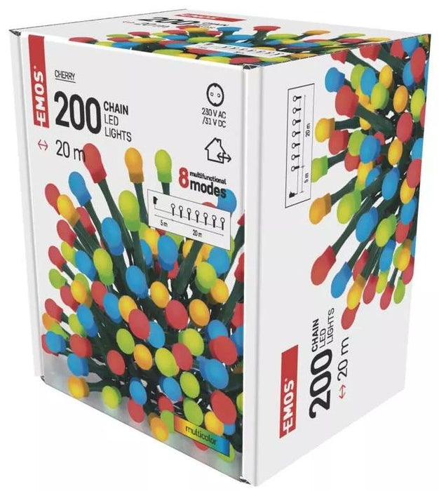 LED лампички Emos - Cherry MF, 200 броя, 6W, 20 m