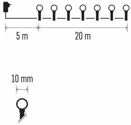 LED лампички Emos - Cherry MF, 200 броя, 6W, 20 m