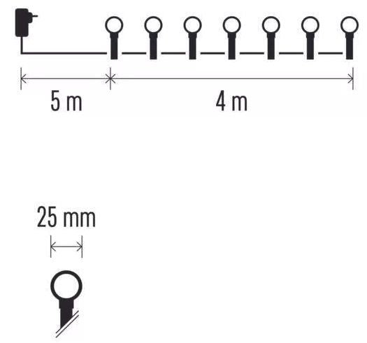 LED лампички Emos - Big Cherry Timer, 40 броя, 3.6W, 4 m