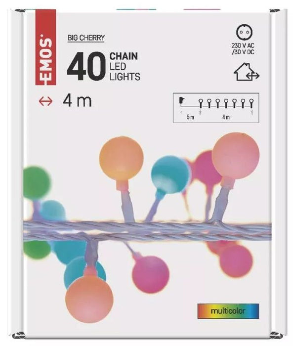 LED лампички Emos - Big Cherry Timer, 40 броя, 3.6W, 4 m