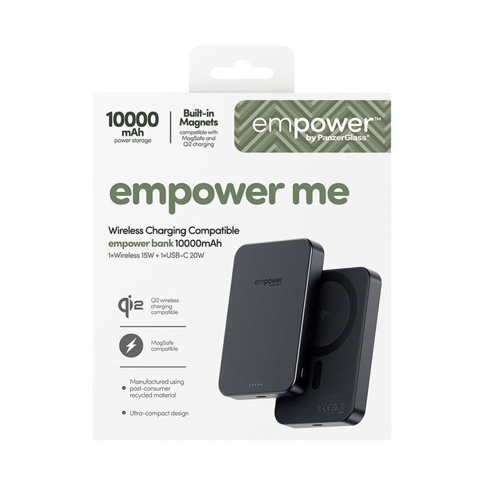 ВЪНШНА БАТЕРИЯ EMPOWER Wireless Charge 10 Ah Black