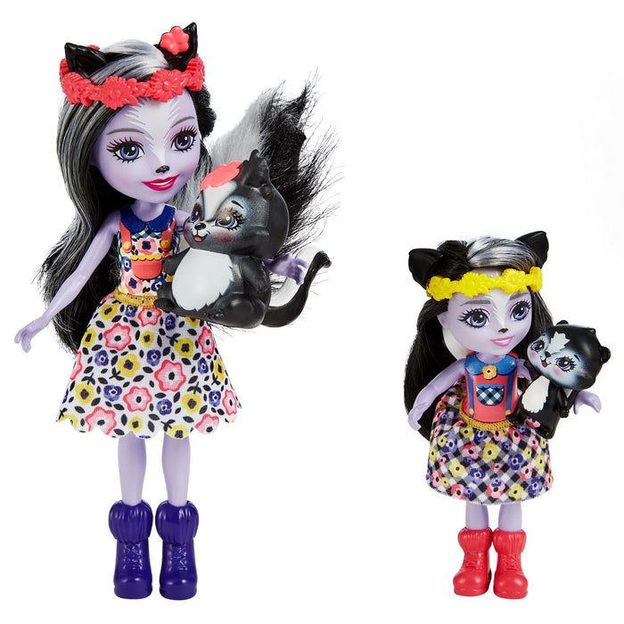 Комплект кукли Enchantimals - Sage & Sabella Skunk, 4 части