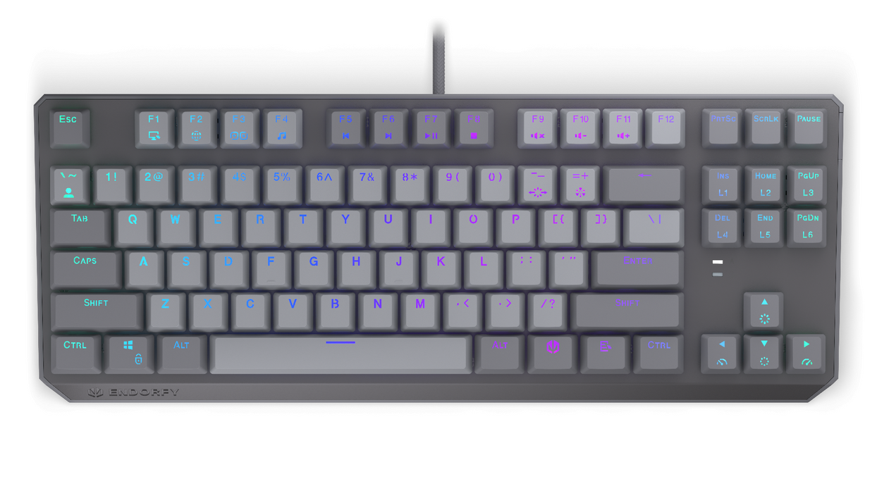 Endorfy механична клавиатура Thock V2 TKL, PBT, Endorfy Red switch, US Layout