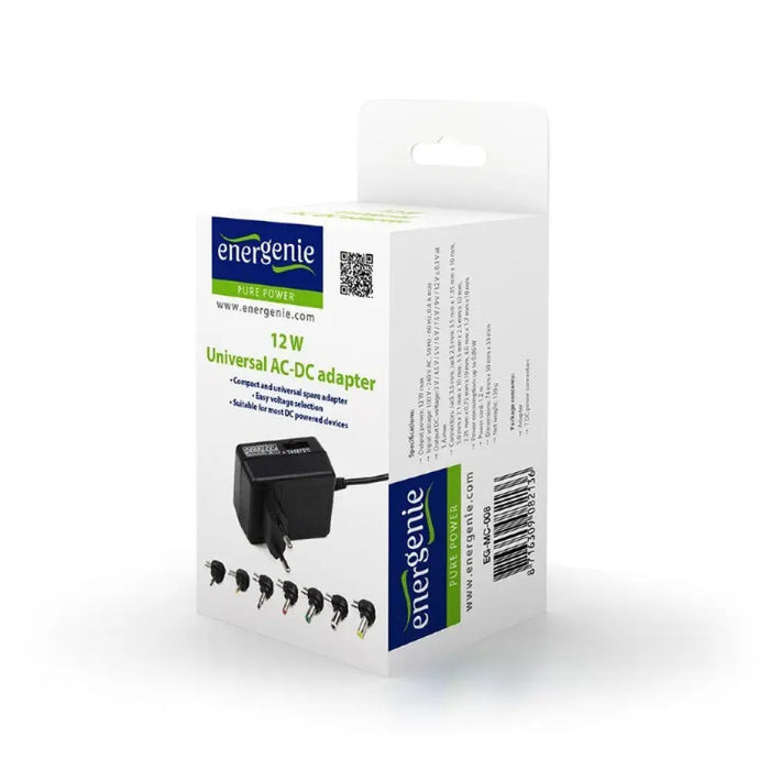 EnerGenie EG-MC-008 Универсален AC-DC адаптер 12 W черен