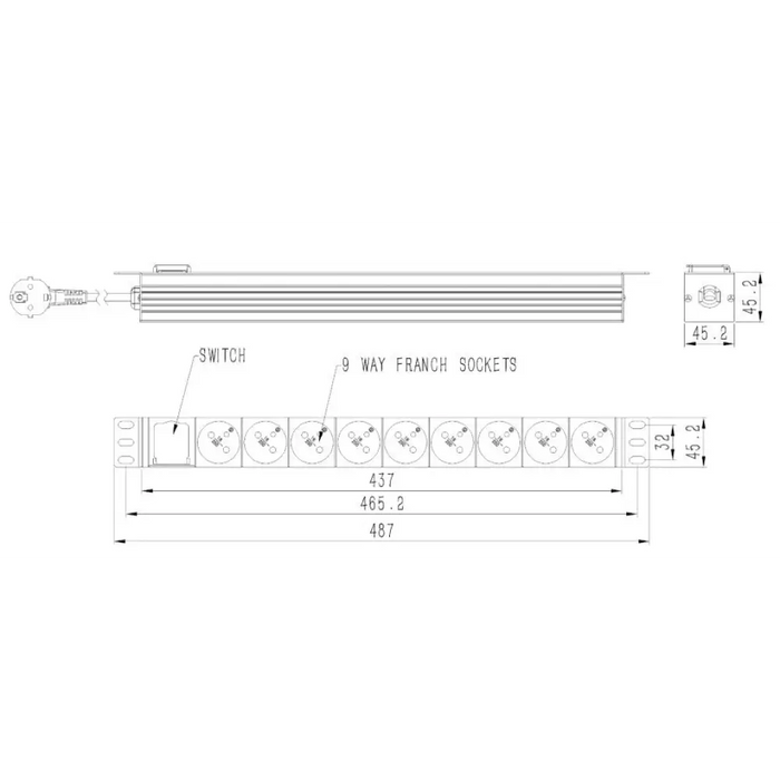EnerGenie EG-PDU-9F2F Разпределителен блок (PDU) 10 бр. C13