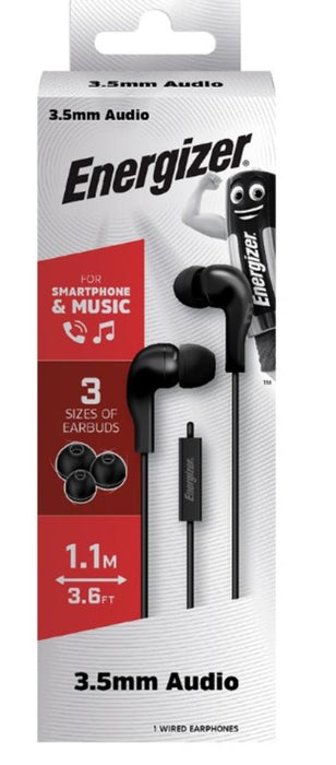 СТЕРЕО СЛУШАЛКИ ENERGIZER 3.5ММ ЧЕРНИ