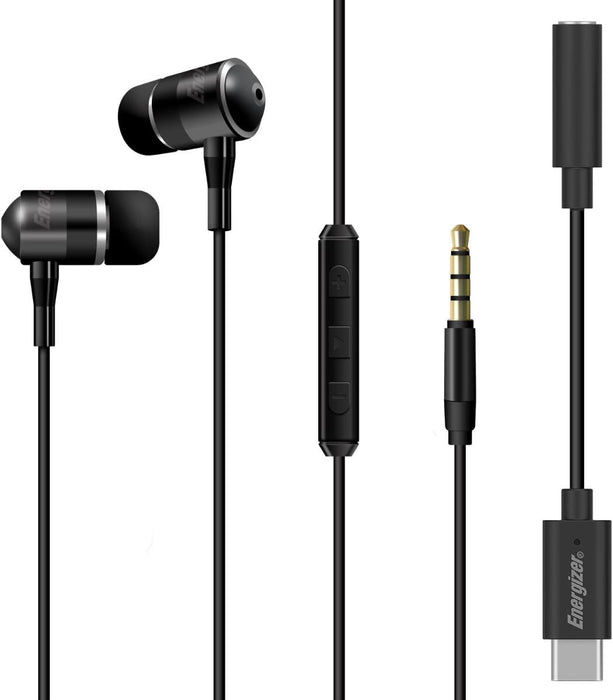 СЛУШАЛКИ ENERGIZER 3.5ММ С АДАПТОР USB C