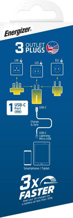 ЗАРЯДНО ENERGIZER 20W/220V PD ЧЕРНО