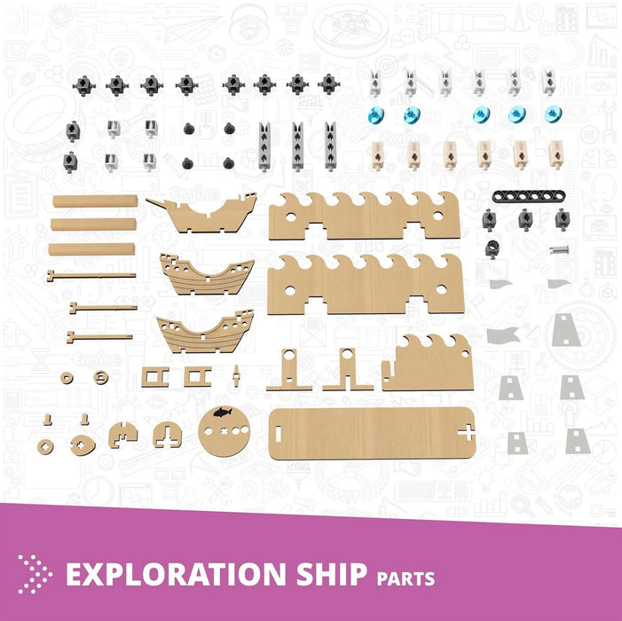 Конструктор Engino Makerspace DIY - Изследователски кораб, 79 части
